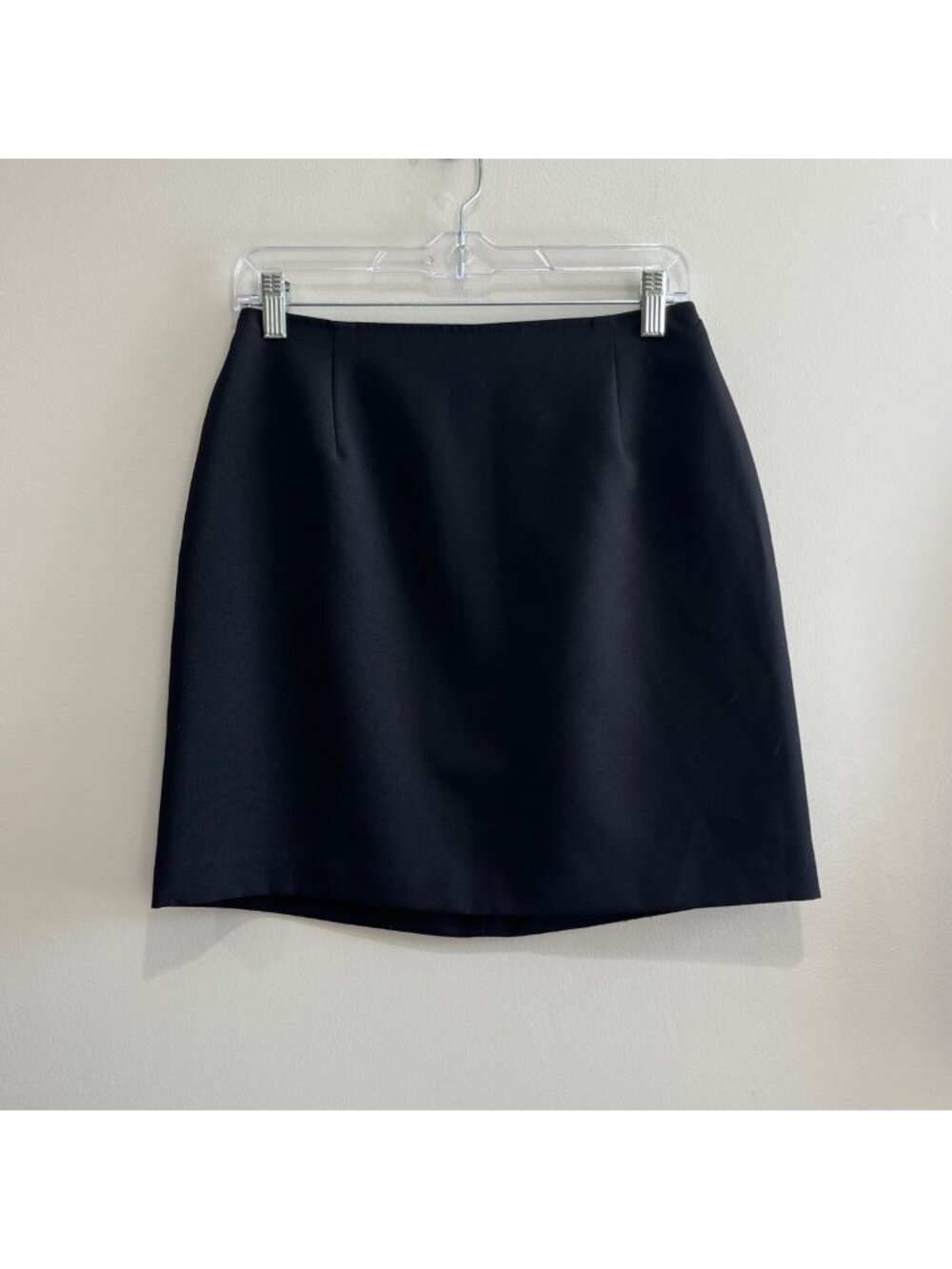 VTG 90s Black Mini Skirt Womens 9/10 Straight Tailored Fit Stretch